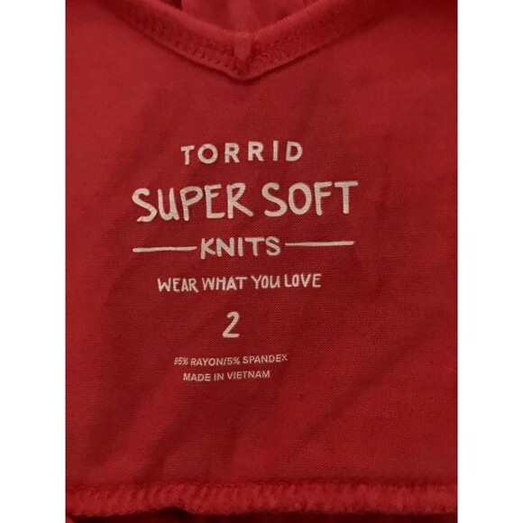 Torrid Women’s Plus Size 2 Super Soft Knit Cold Shoulder Ruffle Cami Tank Top - Picture 2 of 8